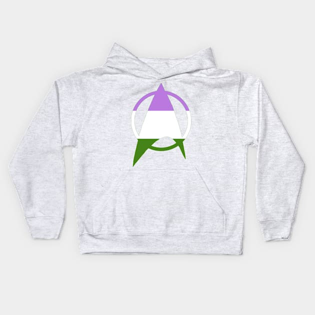 Genderqueer Starfleet Pride Kids Hoodie by EmceeFrodis